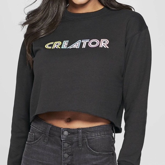 Freeze Other - Black cropped hoodie for either girls/women sizeXL